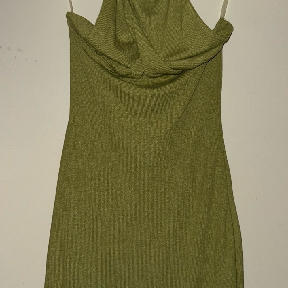 Oh Polly Olive Green Mini Dress